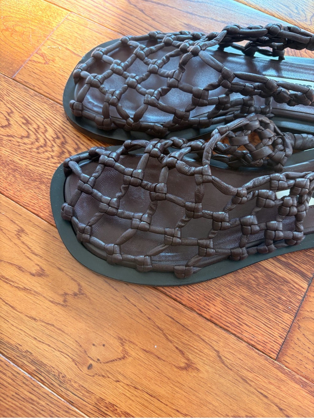 Jil Sander Dark Brown Braided Slide Sandals - Picture 4 of 8